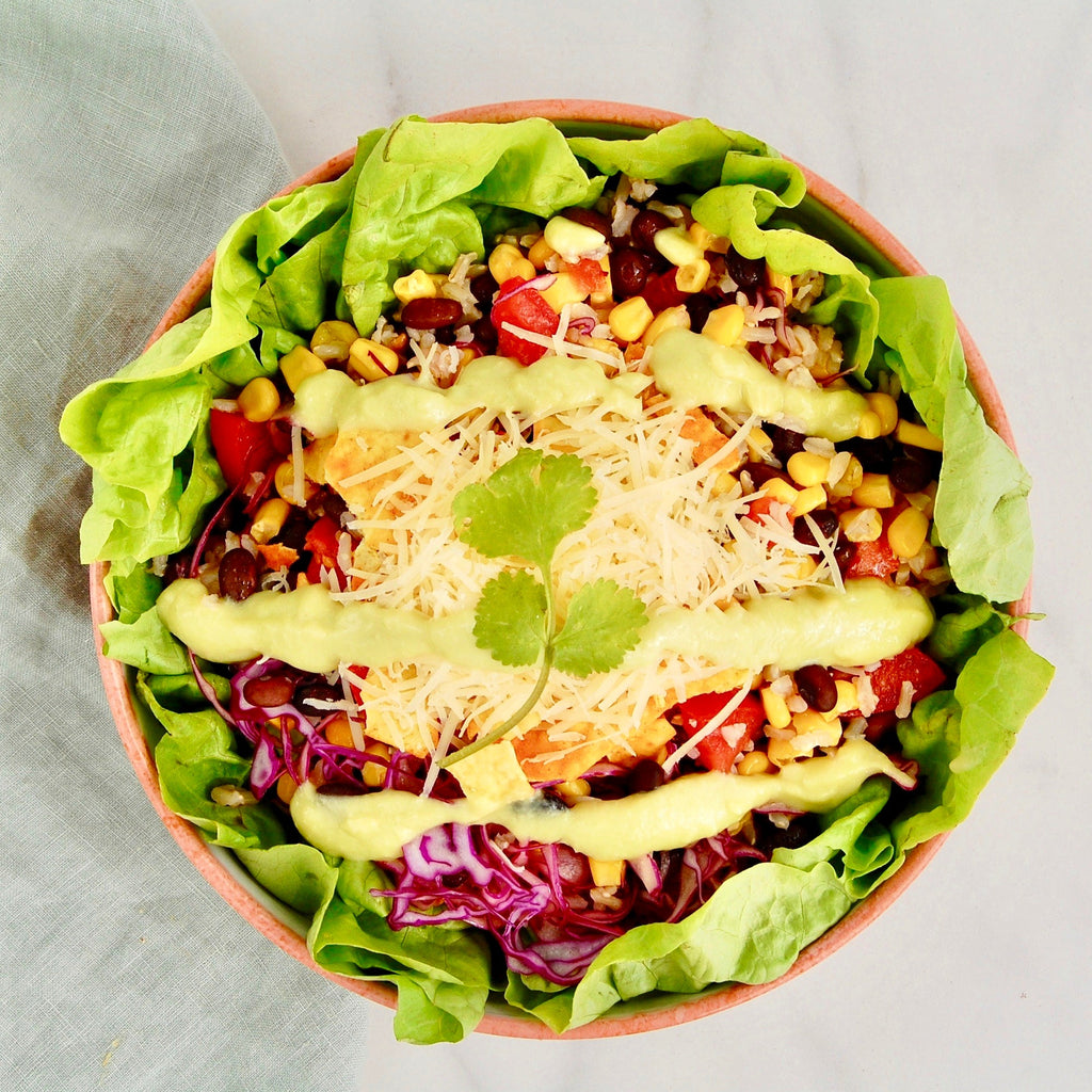 Taco Salad with Creamy Avocado Dressing