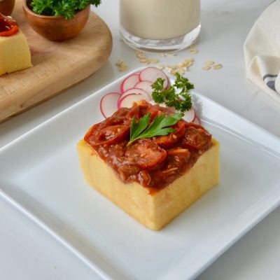Simple Oat Milk Polenta With Tomato Sauce